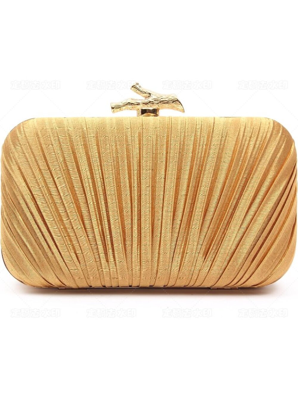 〽️Women's Gold Clutch Purse Pleated For Formal With Chain Evening Party Bag